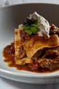 Lasagna of braised lamb