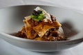 Lasagna of braised lamb