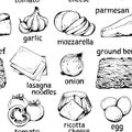 Lasagna ingredients pattern