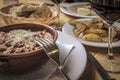 Lasagna with minced meat and parmesan, traditional Italian cuisine Royalty Free Stock Photo