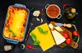 Lasagna Pasta with Cooking Ingredients