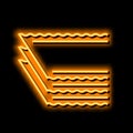 lasagna pasta neon glow icon illustration