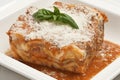 Lasagna portion Royalty Free Stock Photo