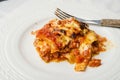 Lasagna portion Royalty Free Stock Photo