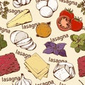 Lasagna seamless pattern