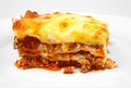 lasagna on white