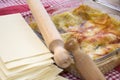 Lasagne with genoese pesto Royalty Free Stock Photo