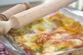 Lasagne with genoese pesto Royalty Free Stock Photo