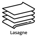 Lasagne icon, outline style