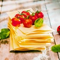 Lasagne pasta with fresh ingredients