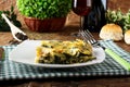 Lasagne with spinach and ricotta Royalty Free Stock Photo