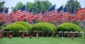 A Lasalle County cemetary is fully adorned in preparation for a Memorial Day ceremony Royalty Free Stock Photo