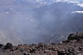 Lascar volcano crater with fumaroles