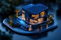 A laser-based security system in a smart home that adjusts its sensitivity based on the time of day, automatically increasing