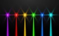 Laser beam blue green red light. Vector laser beam line ray glow effect energy. Royalty Free Stock Photo