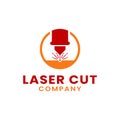 Laser Beam Plasma Machine Cutting Engraving Flat Logo Design Template Royalty Free Stock Photo