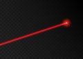 Laser beam red light. Vector laser beam line ray glow effect energy