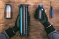 Laser cartridge refilling. Royalty Free Stock Photo