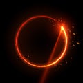 Laser circle burn effect background