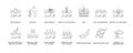 Laser cosmetology line icon set in vector, illustration of mole, papillomas and wart removal, epilation and skin, does