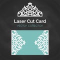 Laser Cut Card. Template For Laser Cutting. Cutout Illustration With Abstract Decoration. Die Cut Wedding Invitation Royalty Free Stock Photo