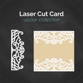 Laser Cut Card. Template For Laser Cutting. Cutout Illustration With Abstract Decoration. Die Cut Wedding Invitation Royalty Free Stock Photo