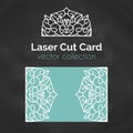 Laser Cut Card. Template For Laser Cutting. Cutout Illustration With Abstract Decoration. Die Cut Wedding Invitation Royalty Free Stock Photo