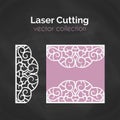 Laser Cut Card. Template For Laser Cutting. Cutout Illustration With Abstract Decoration. Die Cut Wedding Invitation Royalty Free Stock Photo