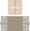 Laser cut envelope template for invitation wedding card Royalty Free Stock Photo