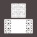 Laser cut envelope template for invitation wedding card Royalty Free Stock Photo