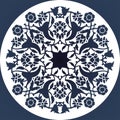 Laser cut floral arabesque circle ornament pattern vector.