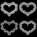 Laser cut frame in the shape of a heart with lace border. A set of the foundations for paper doily for a wedding.