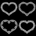 Laser cut frame in the shape of a heart with lace border. A set of the foundations for paper doily for a wedding. Royalty Free Stock Photo