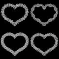 Laser cut frame in the shape of a heart with lace border. Royalty Free Stock Photo