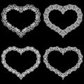 Laser cut frame in the shape of a heart with lace border. A set of the foundations for paper doily for a wedding. A set of valen Royalty Free Stock Photo