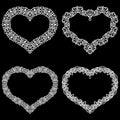 Laser cut frame in the shape of a heart with lace border. A set of the foundations for paper doily for a wedding. A set of valen Royalty Free Stock Photo