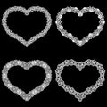 Laser cut frame in the shape of a heart with lace border. A set of the foundations for paper doily for a wedding. A set of valen Royalty Free Stock Photo