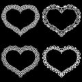 Laser cut frame in the shape of a heart with lace border. A set of the foundations for paper doily for a wedding. A set of valen Royalty Free Stock Photo