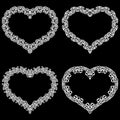 Laser cut frame in the shape of a heart with lace border. A set of the foundations for paper doily for a wedding. A set of valen Royalty Free Stock Photo
