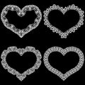 Laser cut frame in the shape of a heart with lace border.