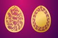 Laser Cut Happy Easter Egg. Vector stencil ornamental Easter egg