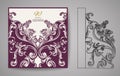 Laser Cut Invitation Card. Laser cutting pattern for invitation wedding card. Vector