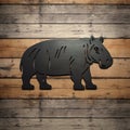 Hippopotamus Metal Name Sign