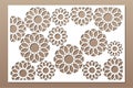 Laser cut panel. Decorative card for cutting. Flower art geometry pattern. Ratio 2:3. Vector illustration Royalty Free Stock Photo