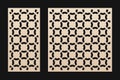 Laser cut panel. Elegant vector template with abstract geometric pattern Royalty Free Stock Photo