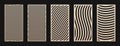 Laser cut panel set. Vector stencil with abstract geometric pattern, wavy lines Royalty Free Stock Photo