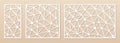Laser cut panel template. Vector geometric pattern with lines, polygonal grid Royalty Free Stock Photo