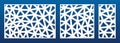 Laser cut panel template. Vector geometric pattern with lines, polygonal grid Royalty Free Stock Photo