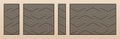 Laser cut panels set. Vector abstract geometric pattern, stripes, lines, chevron Royalty Free Stock Photo