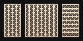 Laser cut panels set. Vector template with geometric grid pattern, triangles Royalty Free Stock Photo